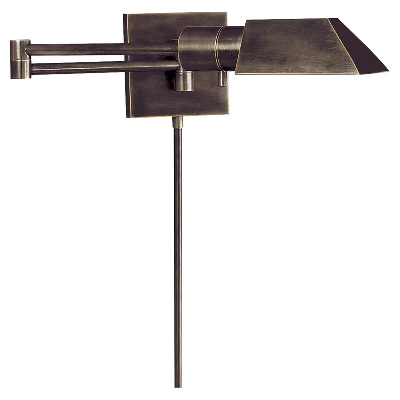 Visual Comfort Studio Swing Arm Wall Light in Bronze W16" x H4.5"