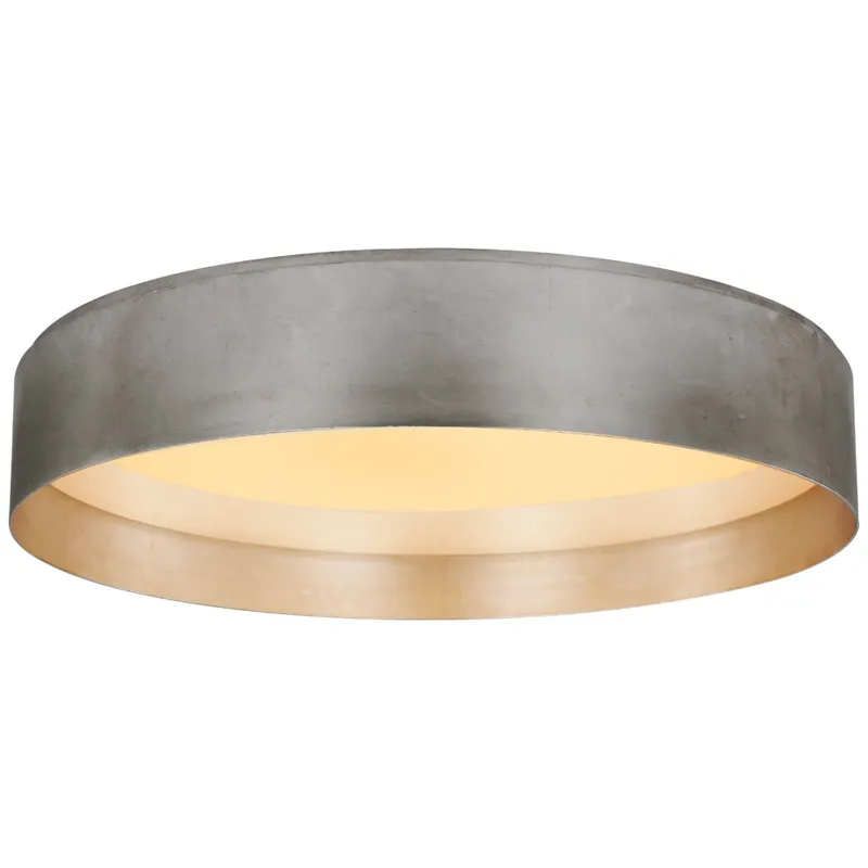 Visual Comfort Shaw Grande Flush Mount in Burnished Silver Leaf Ceiling Light W30" x H5.75"