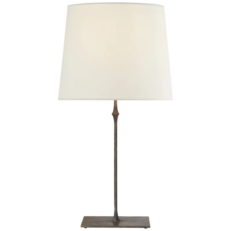 Visual Comfort Dauphine Table Lamp in Aged Iron with Linen Shade W16" x H31.5"
