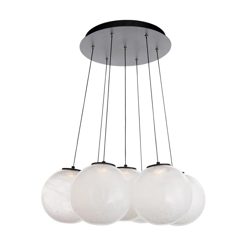 Cosmic Crystal LED 7 Light Multi-Light Pendant 3000K in Black