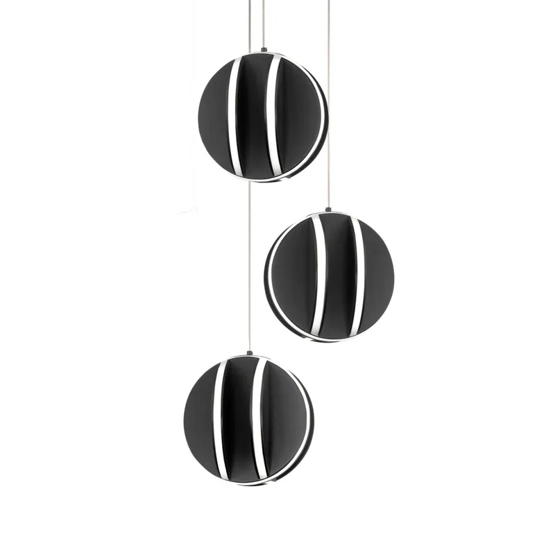 Carillion LED 3 Light Pendant 3000K in Black