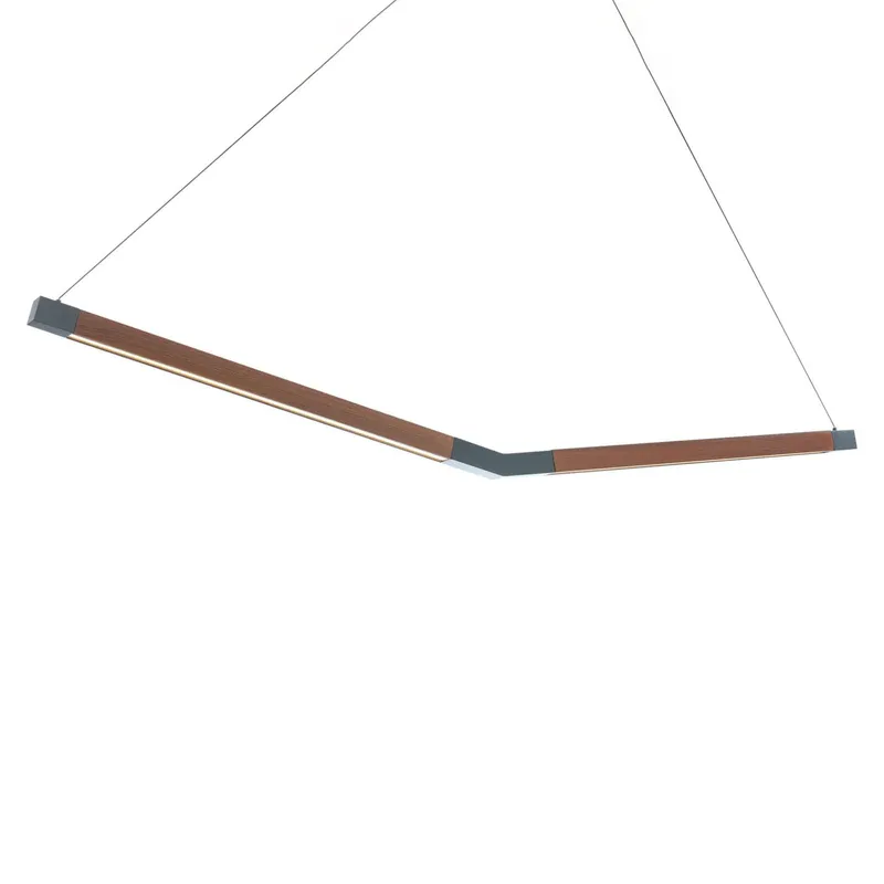 Bough 54in LED Linear Pendant 3000K in Black-Dark Walnut