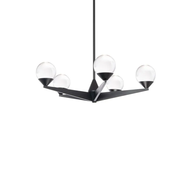 Double Bubble 23in LED 5 Light Chandelier 3000K in Black