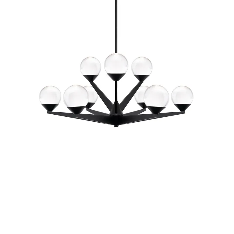 Double Bubble 27in LED 9 Light Chandelier 3000K in Black