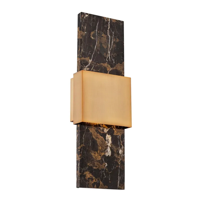 Mercer 24in LED Wall Sconce 3000K in Black with Aged Brass