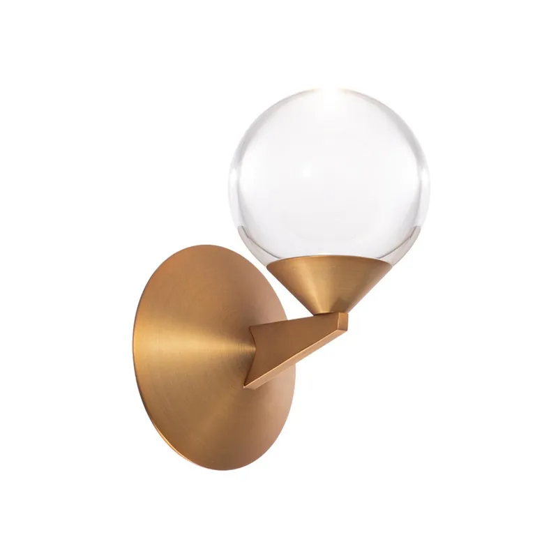 Double Bubble 6in LED 1 Light Wall Sconce 3000K in Aged Brass