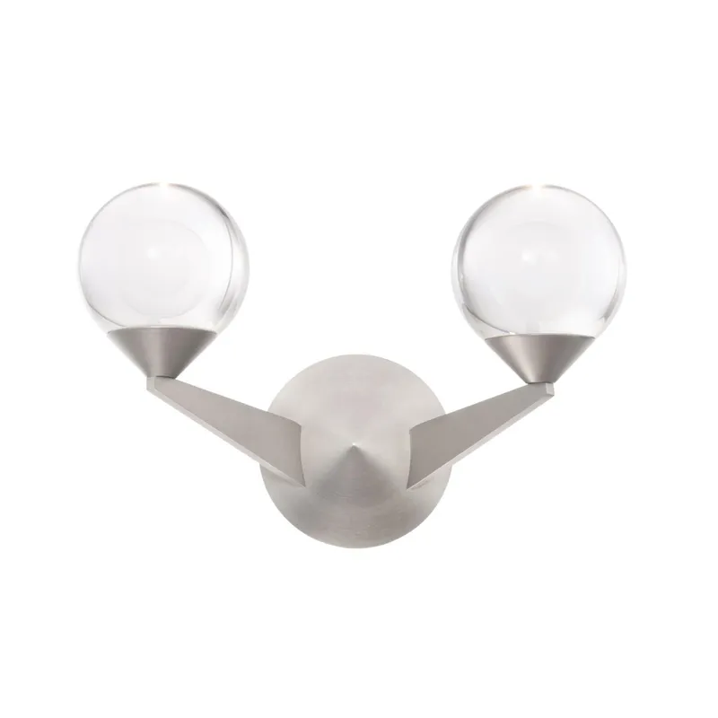Double Bubble 15in LED 2 Light Wall Sconce 3000K in Satin Nickel