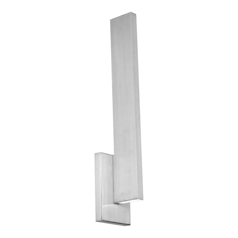 Mako 22in LED Indoor or Outdoor Wall Light 3-CCT 3000K-3500K-4000K Set to 3000K in Brushed Aluminum