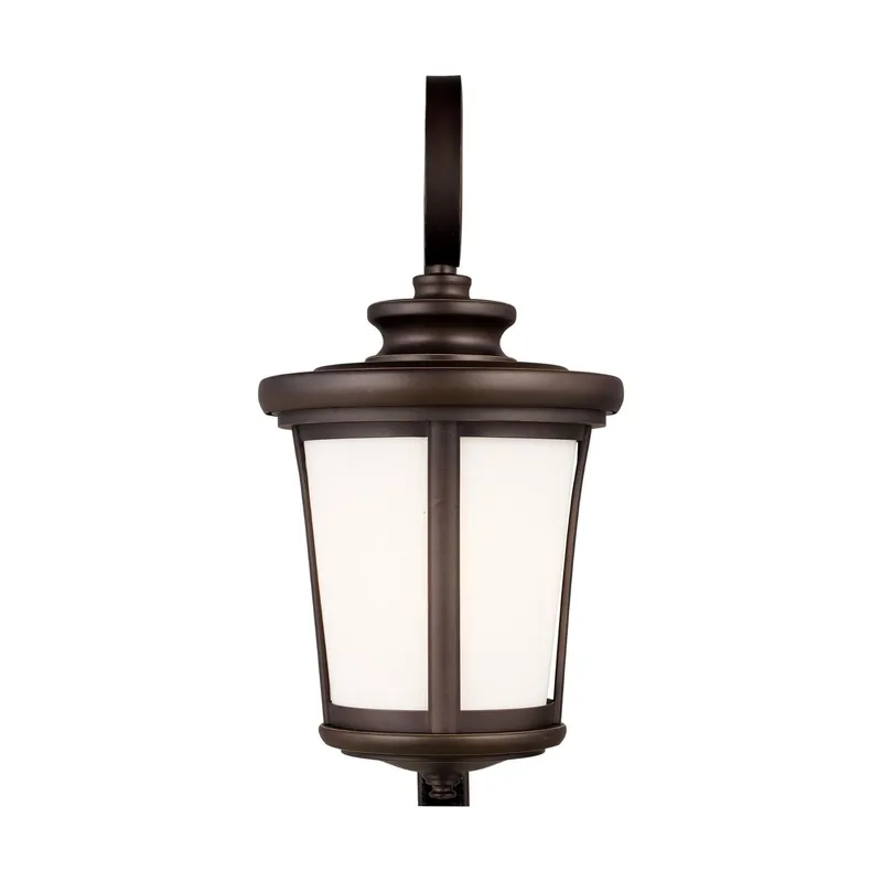 Eddington Large One Light Outdoor Wall Lantern LED Traditional Fixture 10" Width 19.875" Height Aluminum Round Cased Opal Etched Shade in Antique Bronze