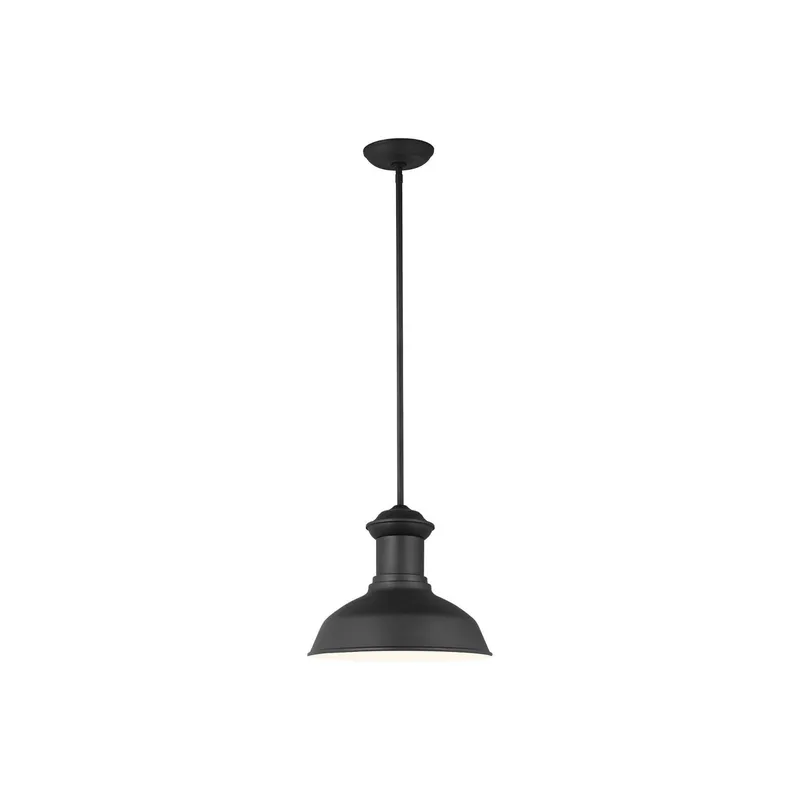 Fredricksburg One Light Outdoor Pendant LED Traditional Fixture 11.3125" Height Aluminum in Black