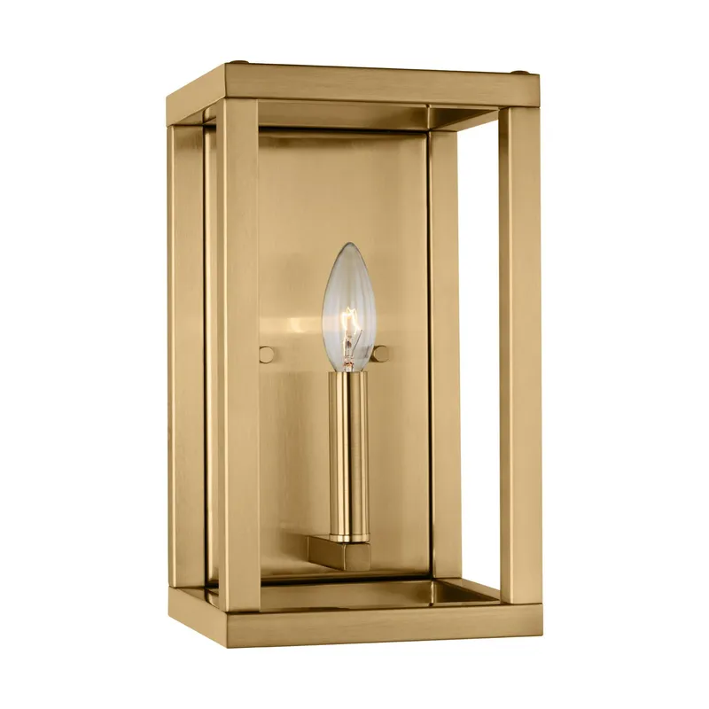 Moffet Street One Light Wall / Bath Sconce LED Transitional Fixture 7" Width 12" Height Steel in Satin Brass