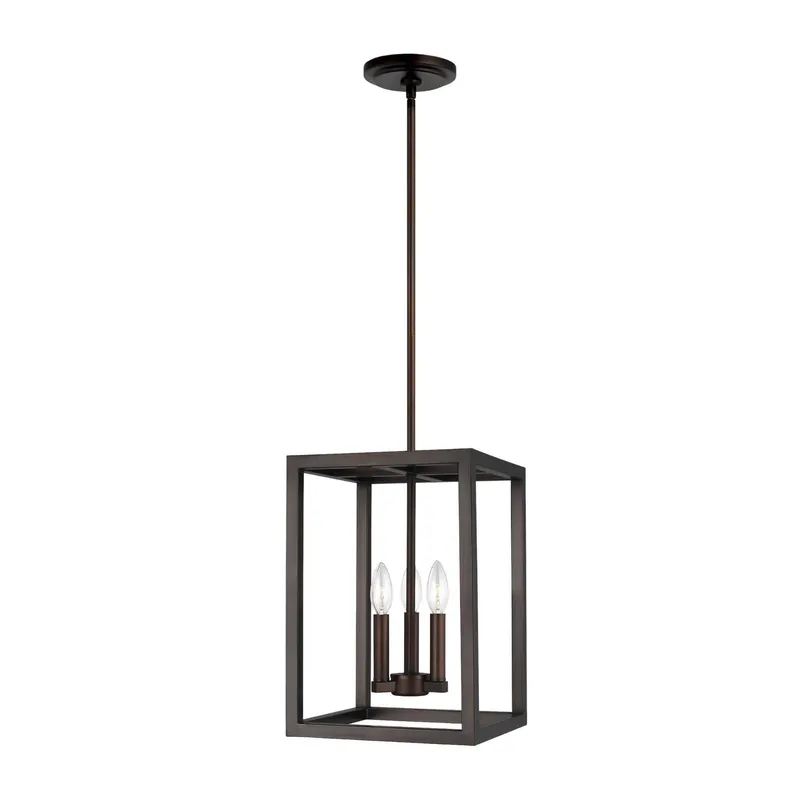 Moffet Street Small Three Light Hall / Foyer LED Transitional Pendant 10.5" Width 15" Height Steel in Bronze