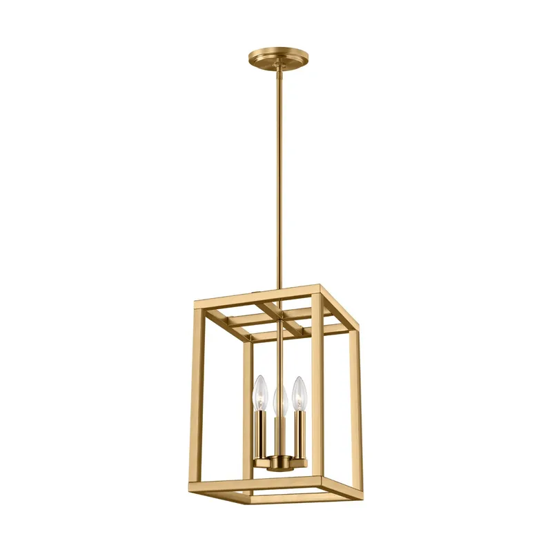 Moffet Street Small Three Light Hall / Foyer LED Transitional Pendant 10.5" Width 15" Height Steel in Satin Brass