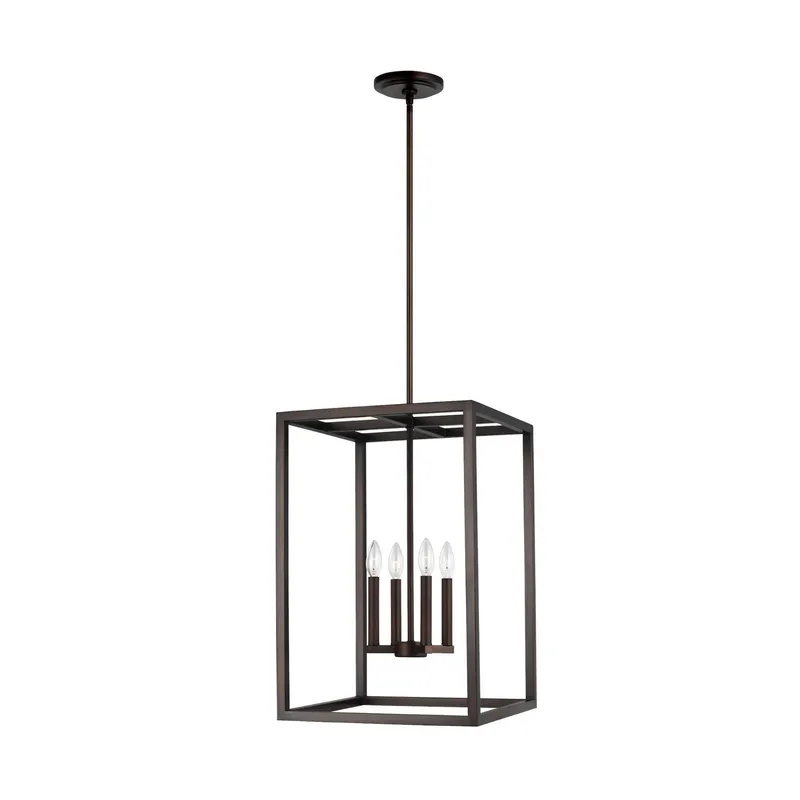 Moffet Street Medium Four Light Hall / Foyer LED Transitional Pendant 15.5" Width 23.125" Height Steel in Bronze