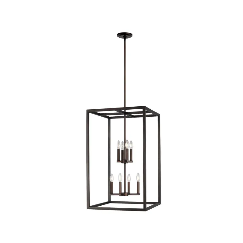 Moffet Street Large Eight Light Hall / Foyer LED Transitional Pendant 19" Width 31.125" Height Steel in Bronze