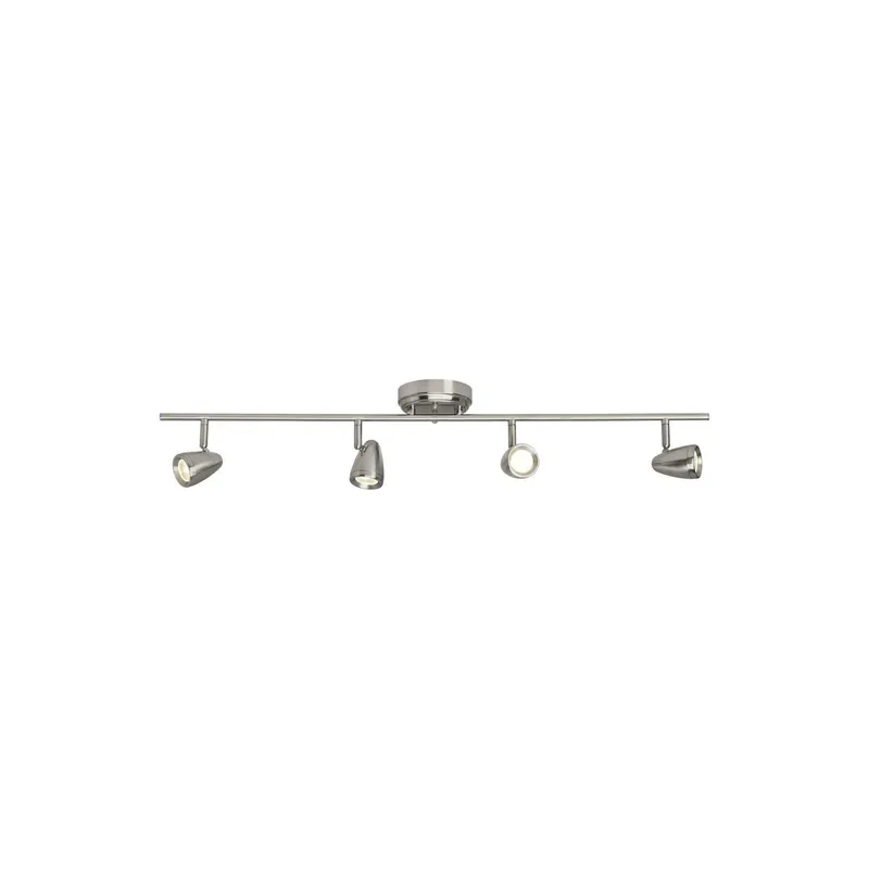 Talida Four Light LED Track Modern Ceiling Fixture 5" Width 6.875" Height Steel Round Brushed Nickel Shade in
