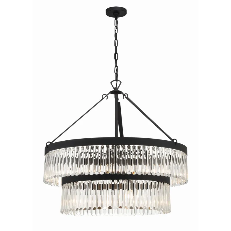 Emory 32'' Black Forged Chandelier Black 32"W x 30.25"H x 32"D