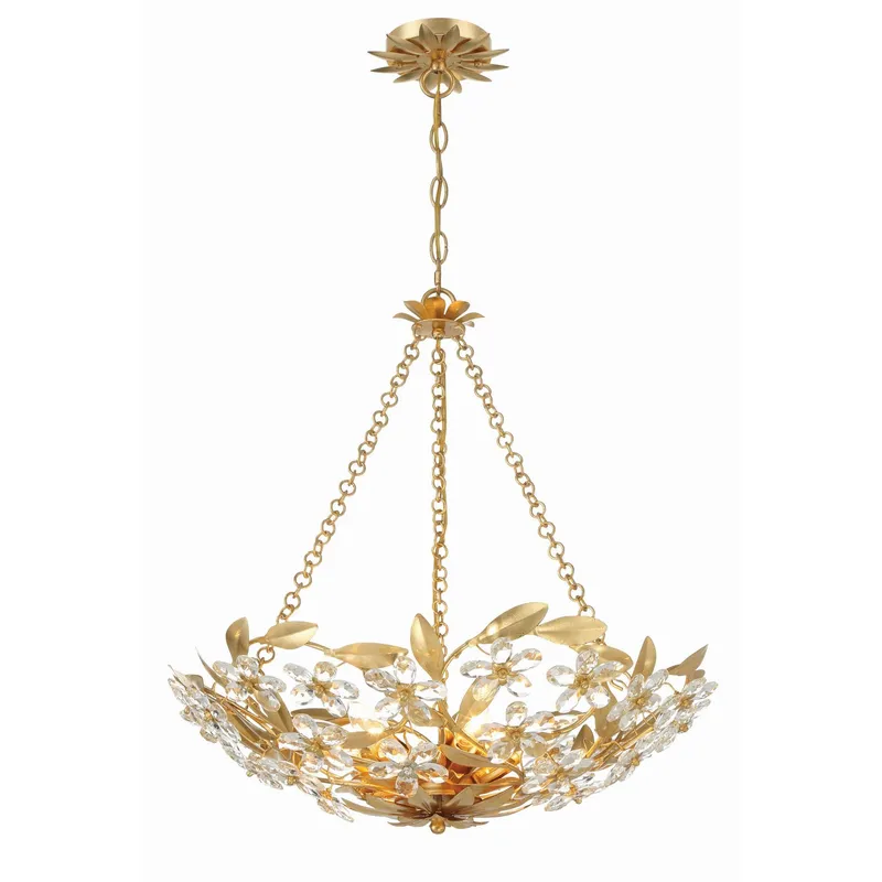 Marselle 24'' Antique Gold Chandelier Gold 24"W x 6"H x 24"D