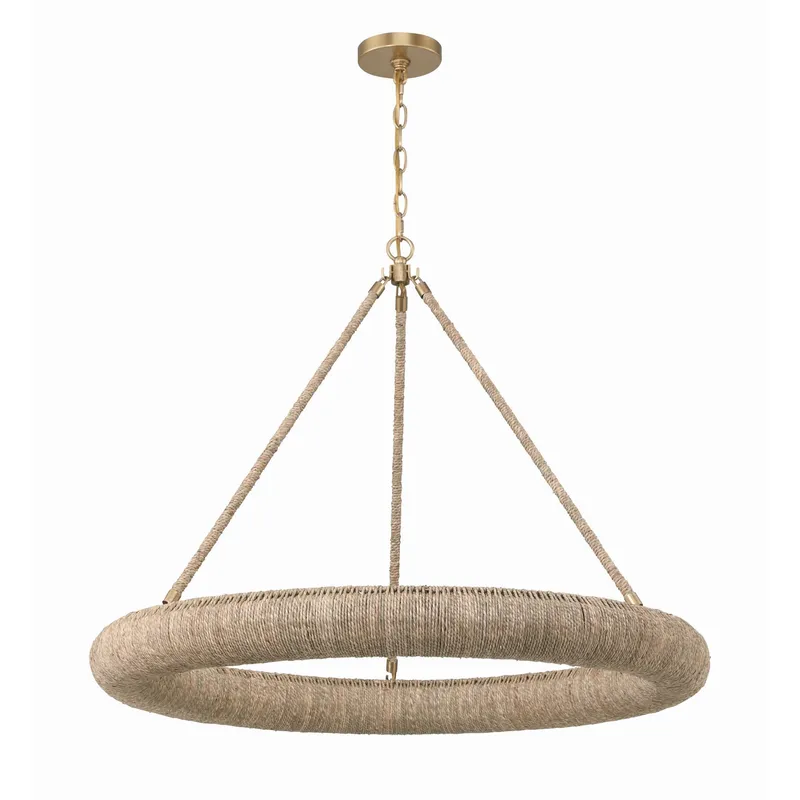 Oakley 32'' Integrated LED Soft Gold Chandelier Tan 32"W x 24.5"H x 32"D