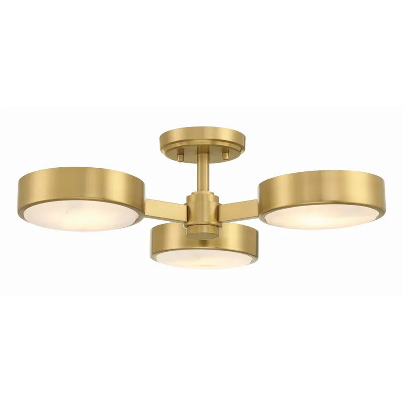 Orson 22.5'' Modern Gold Semi Flush Mount Gold 22.5"W x 6.5"H x 22.5"D