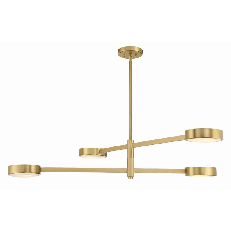 Orson 54'' Modern Gold Linear Chandelier Gold 54"W x 9"H x 7"D