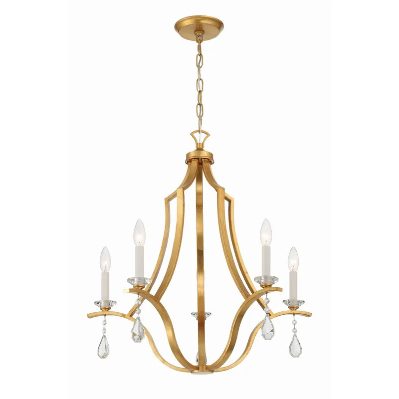 Perry 25.5'' Antique Gold Chandelier Gold 25.5"W x 27"H x 25.5"D