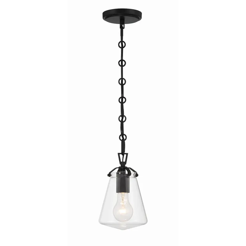 Voss 5.75'' Matte Black Pendant Black 5.75"W x 9"H x 5.75"D