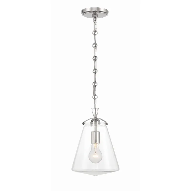 Voss 8.25'' Polished Nickel Pendant Silver 8.25"W x 11.5"H x 8.25"D