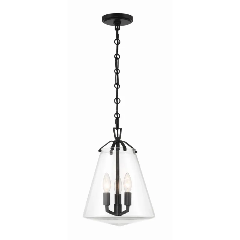 Voss 11'' Matte Black Pendant Black 11"W x 14.75"H x 11"D