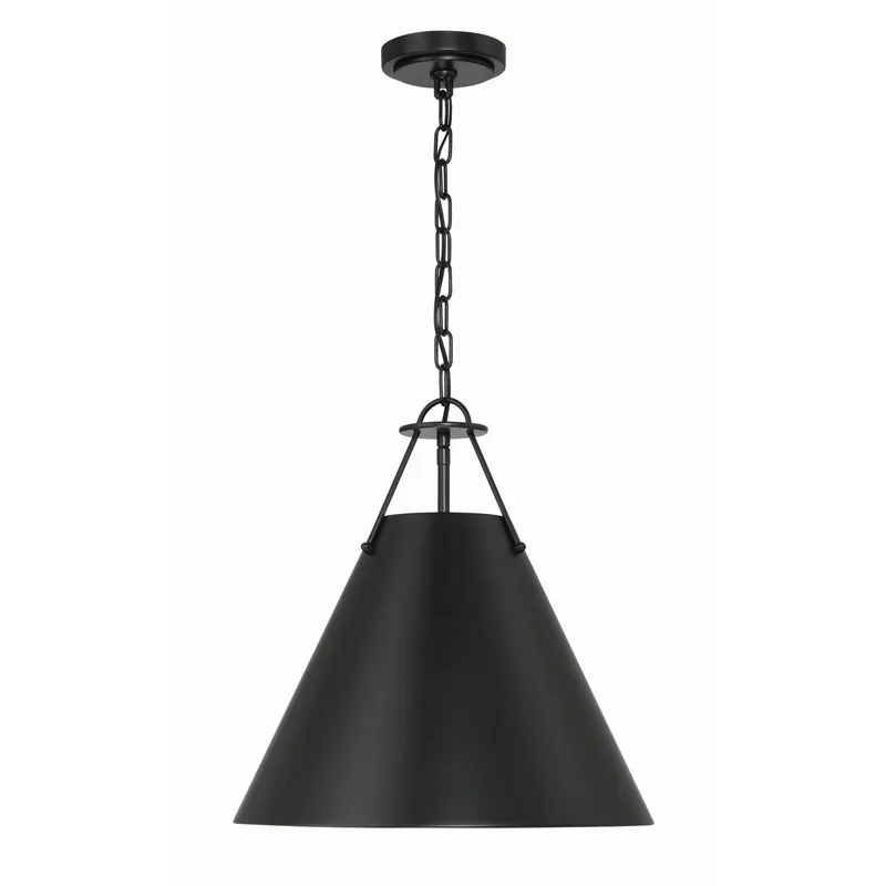 Xavier 16'' Matte Black Pendant Black 16"W x 16.5"H x 16"D