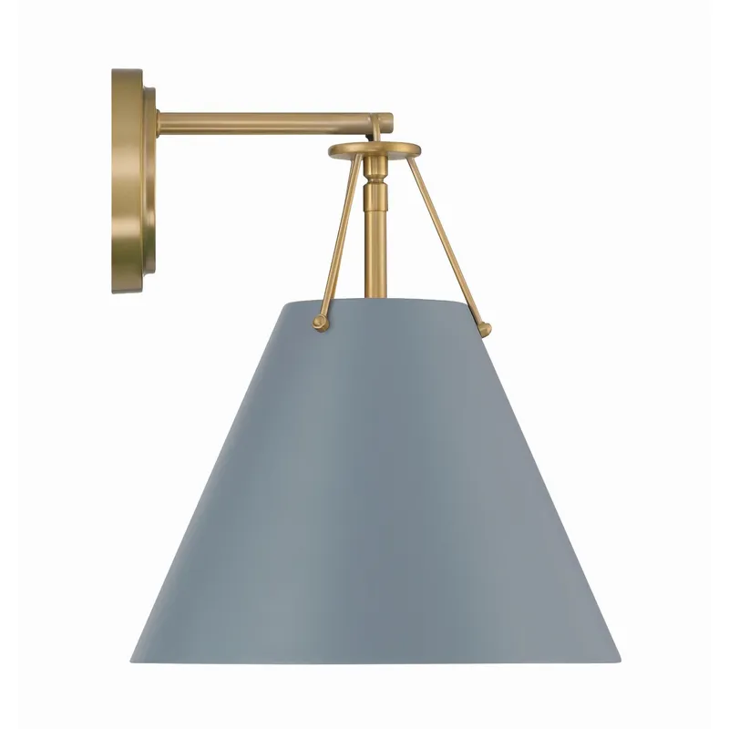 Xavier 10'' Vibrant Gold + Blue Sconce Blue 10"W x 12.5"H x 10.5"D