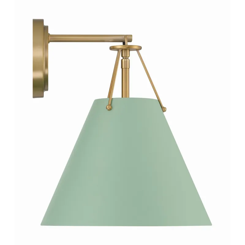 Xavier 10'' Vibrant Gold + Green Sconce Green 10"W x 12.5"H x 10.5"D