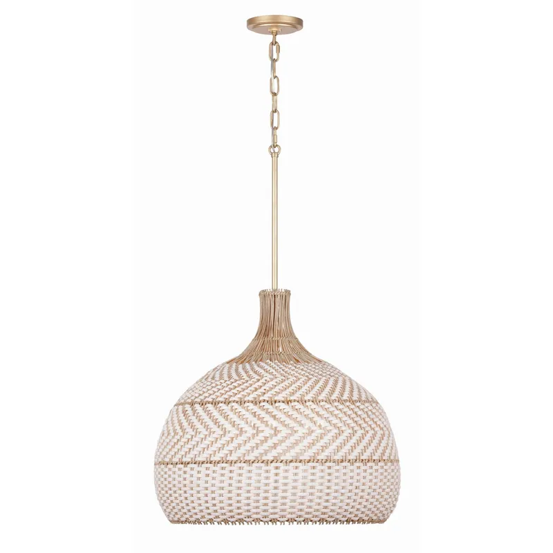 Zanzibar 21'' Soft Gold Pendant Tan 21"W x 20.25"H x 21"D