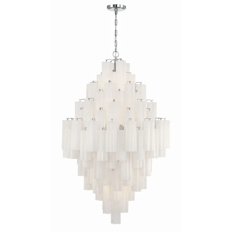 Addis 31.5'' Polished Chrome Chandelier White 31.5"W x 50.5"H x 31.5"D