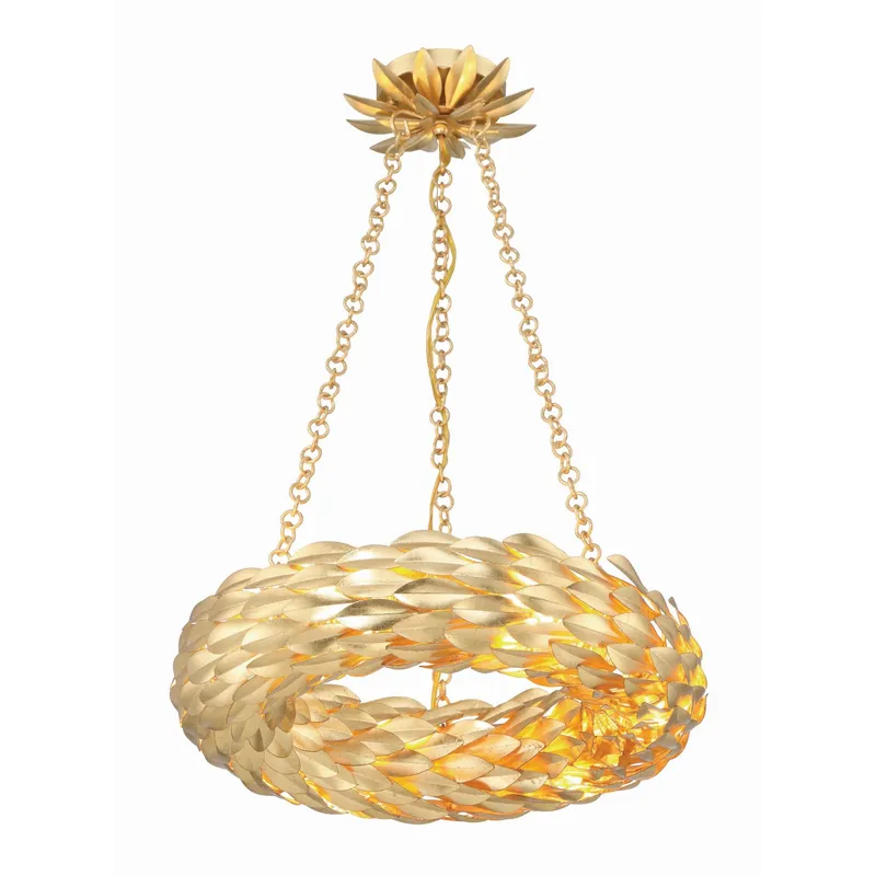 Broche 18'' LED Antique Gold Chandelier Gold 18"W x 3.75"H x 18"D