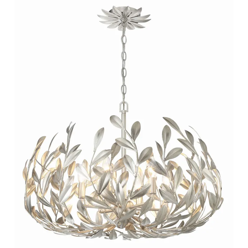 Broche 27'' Antique Silver Chandelier Silver 27"W x 19"H x 27"D