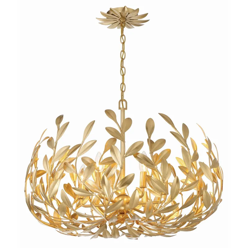 Broche 27'' Antique Gold Chandelier Gold 27"W x 19"H x 27"D
