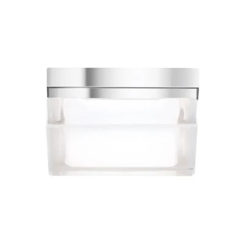 Boxie Small Flush Mount Flush & Semi-Flush Mount, Wall Collection 1-Light LED 2700K Chrome by Sean Lavin