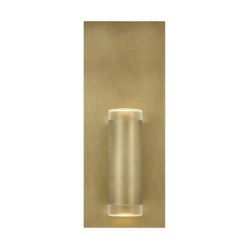 Dobson II 1-Light Wall/Bath Bath Collection, Wall Collection 1-Light LED 3000K Natural Brass by Sean Lavin