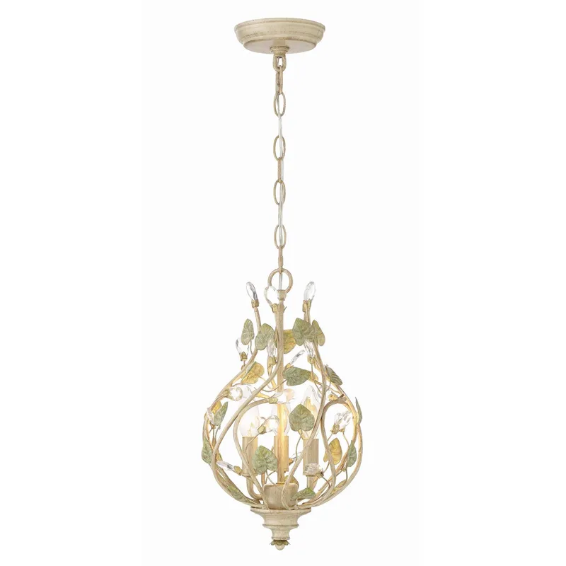 Josie 9'' Champagne Green Tea Chandelier Green 9"W x 16"H x 9"D