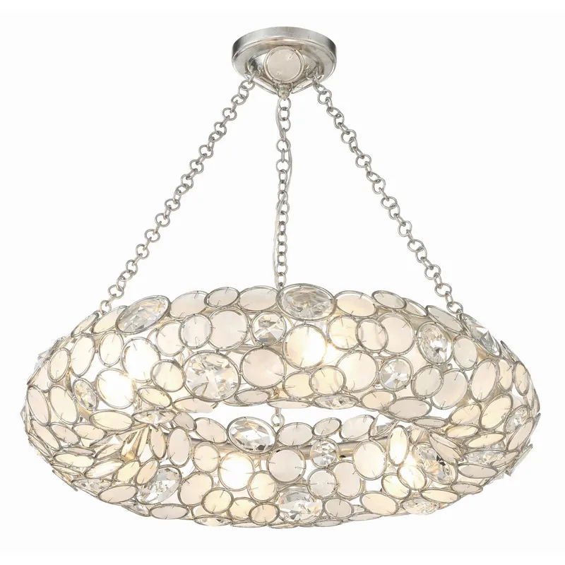 Palla 24'' Antique Silver Chandelier Silver 24"W x 5.25"H x 24"D