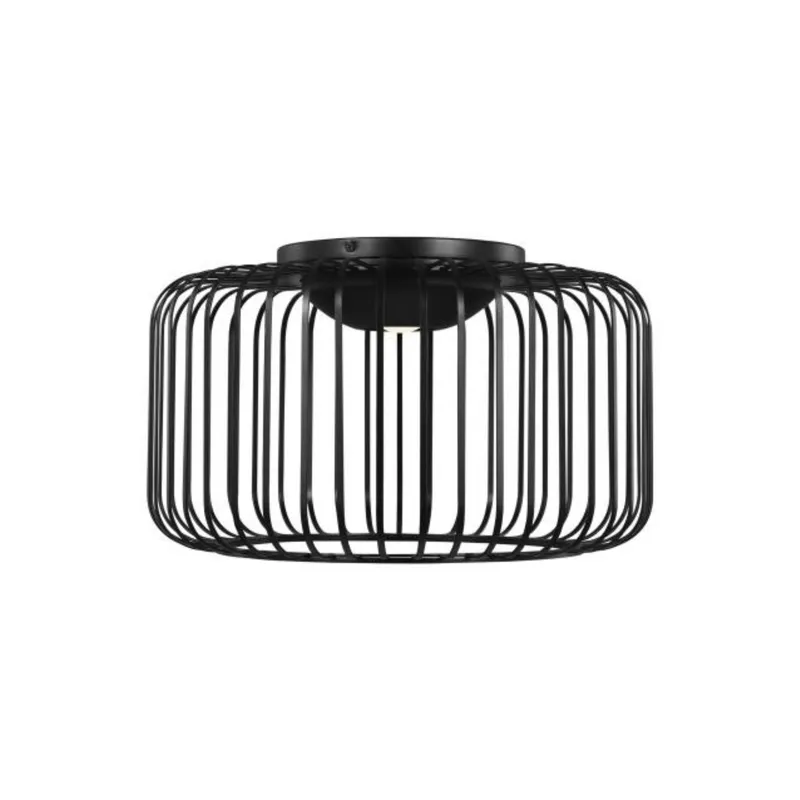 Kai 15 Flush Mount Line-Voltage Pendants/Suspension 1-Light LED 3000K Nightshade Black by Sean Lavin