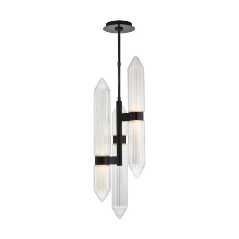 Langston Large Pendant Line-Voltage Pendants/Suspension 1-Light LED 2700K Plated Dark Bronze by Avroko