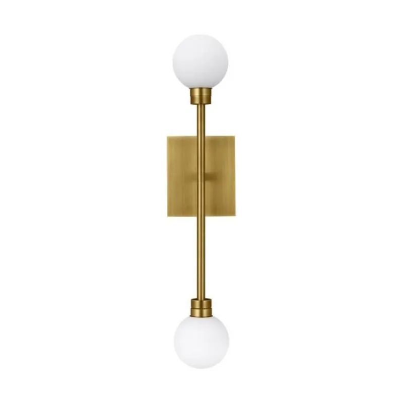 Mara Wall Wall Collection 2-Light LED 2700K Aged Brass by Sean Lavin