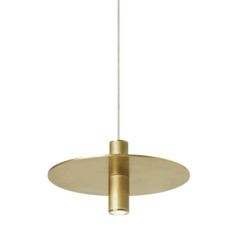 Mini Ponte Pendant FreeJack 1-Light LED 3000K Natural Brass by Sean Lavin