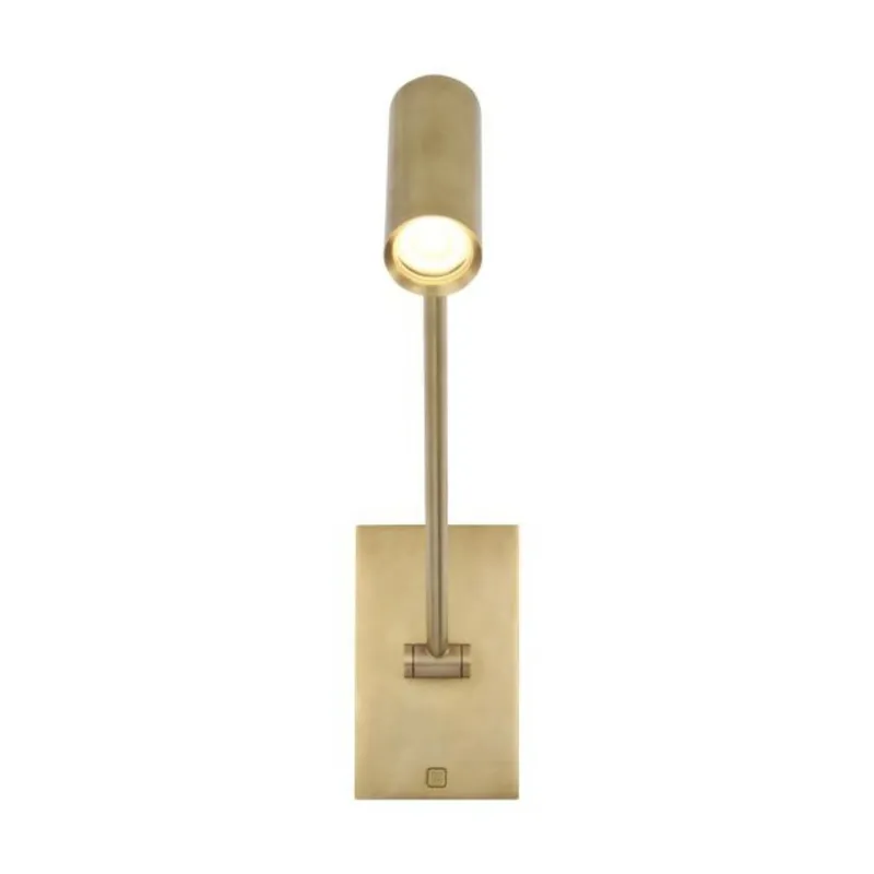 Ponte Small Task Sconce Wall Collection 1-Light 3000K Natural Brass by Sean Lavin