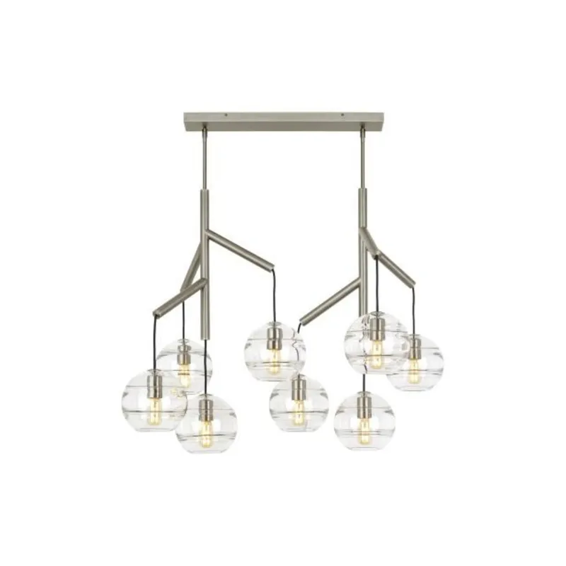 Sedona Double Chandelier Chandeliers 8-Light Satin Nickel by Sean Lavin