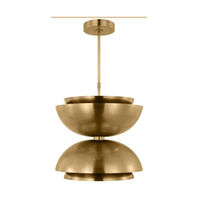 Shanti Large Double Pendant Line-Voltage Pendants/Suspension 2-Light 2700K Natural Brass by Sean Lavin