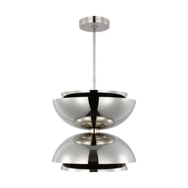 Shanti Large Double Pendant Line-Voltage Pendants/Suspension 2-Light 2700K Polished Nickel by Sean Lavin