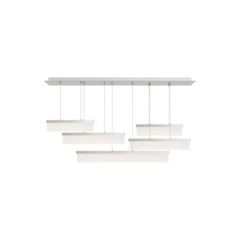 Sweep Linear Chandelier Linear Suspension 5-Light LED 3000K Polished Nickel by Sean Lavin